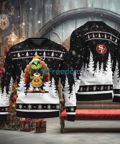 San Francisco 49ers Black Grinch Turkey Disguise Thankgiving Ugly Xmas Sweater Gift Holidays
