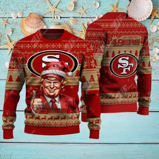 San Francisco 49ers Christmas Donald Trump Knitted Sweater