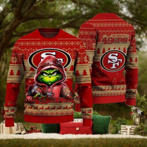 San Francisco 49ers Christmas Grinch Knitted Sweater