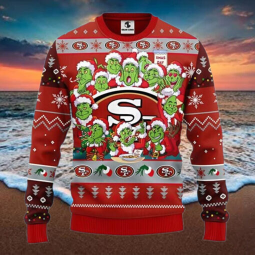 San Francisco 49ers Christmas Ugly Sweater 12 Grinch Xmas Day Show Your Team Spirit