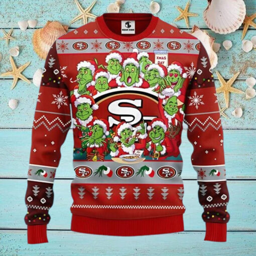 San Francisco 49ers Christmas Ugly Sweater 12 Grinch Xmas Day Show Your Team Spirit