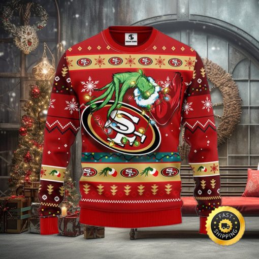 San Francisco 49ers Christmas Ugly Sweater Grinch Show Your Team Spirit