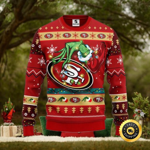 San Francisco 49ers Christmas Ugly Sweater Grinch Show Your Team Spirit