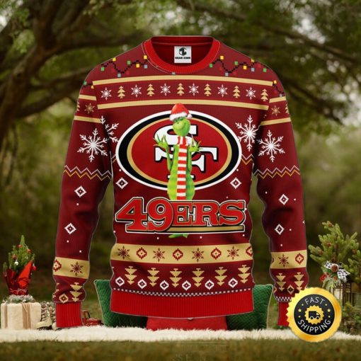 San Francisco 49ers Christmas Ugly Sweater Print Funny Grinch Show Your Team Spirit