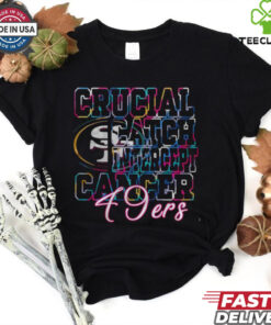 San Francisco 49ers Crucial Catch Intercept Cancer 3D T Shirt