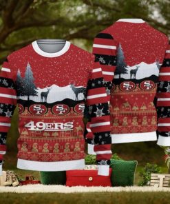 San Francisco 49ers Fans Reindeers Pattern Ugly Christmas Sweater Gift