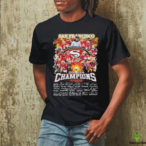 San Francisco 49ers Football Team NFC Championship Champions Signatures Shirt