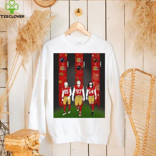 San Francisco 49ers George Kittle Nick Bosa Fred Warner art hoodie, sweater, longsleeve, shirt v-neck, t-shirt