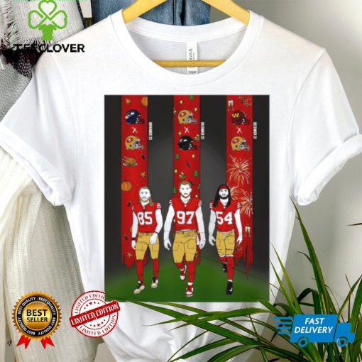 San Francisco 49ers George Kittle Nick Bosa Fred Warner art hoodie, sweater, longsleeve, shirt v-neck, t-shirt