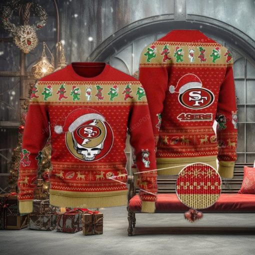 San Francisco 49ers Grateful Dead Skull And Bears Ugly Sweater