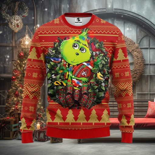 San Francisco 49ers Grinch Hug Xmas Ugly Christmas Sweater Best Christmas Gift Ideas