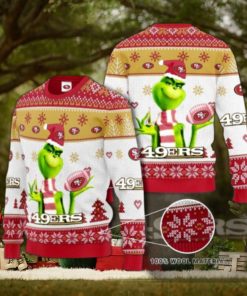 San Francisco 49ers Grinch Knit Ugly Christmas sweater