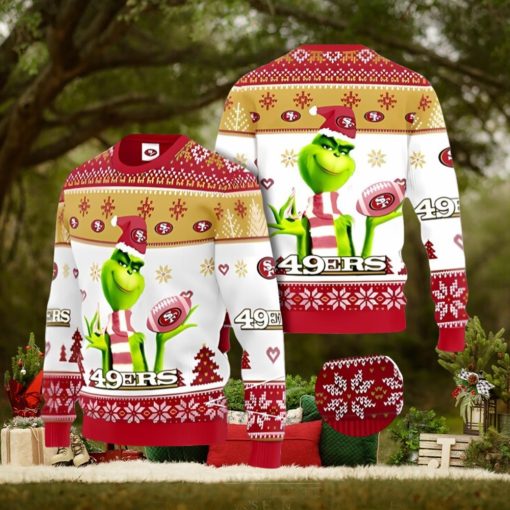San Francisco 49ers Grinch Ugly Christmas Sweater Xmas 3D Printed Christmas Sweater Gift