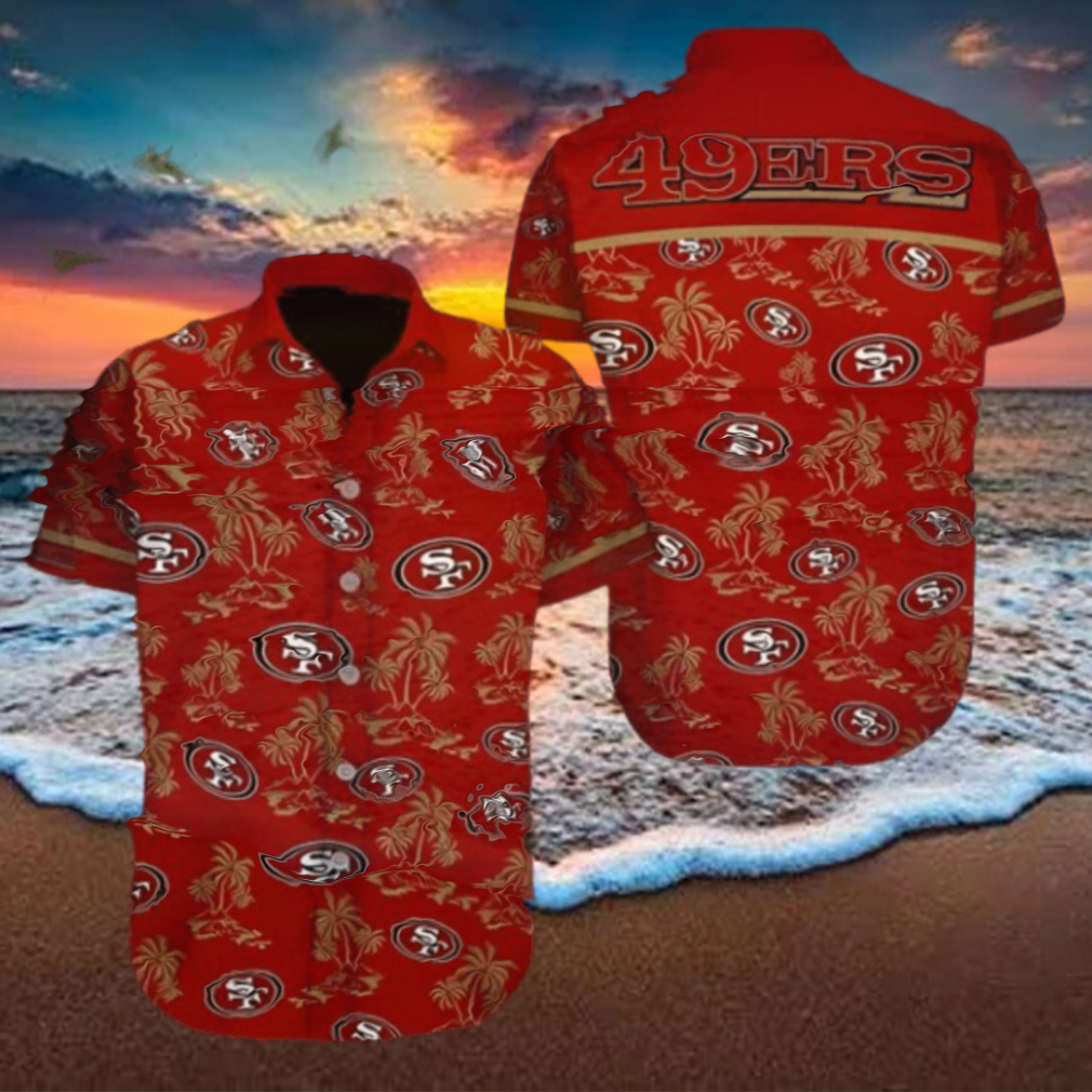 San Francisco 49ers Hawaiian Shirt Island Pattern Summer Beach Gift San Francisco 49ers Hawaiian Shirt Island Pattern Summer Beach Gift