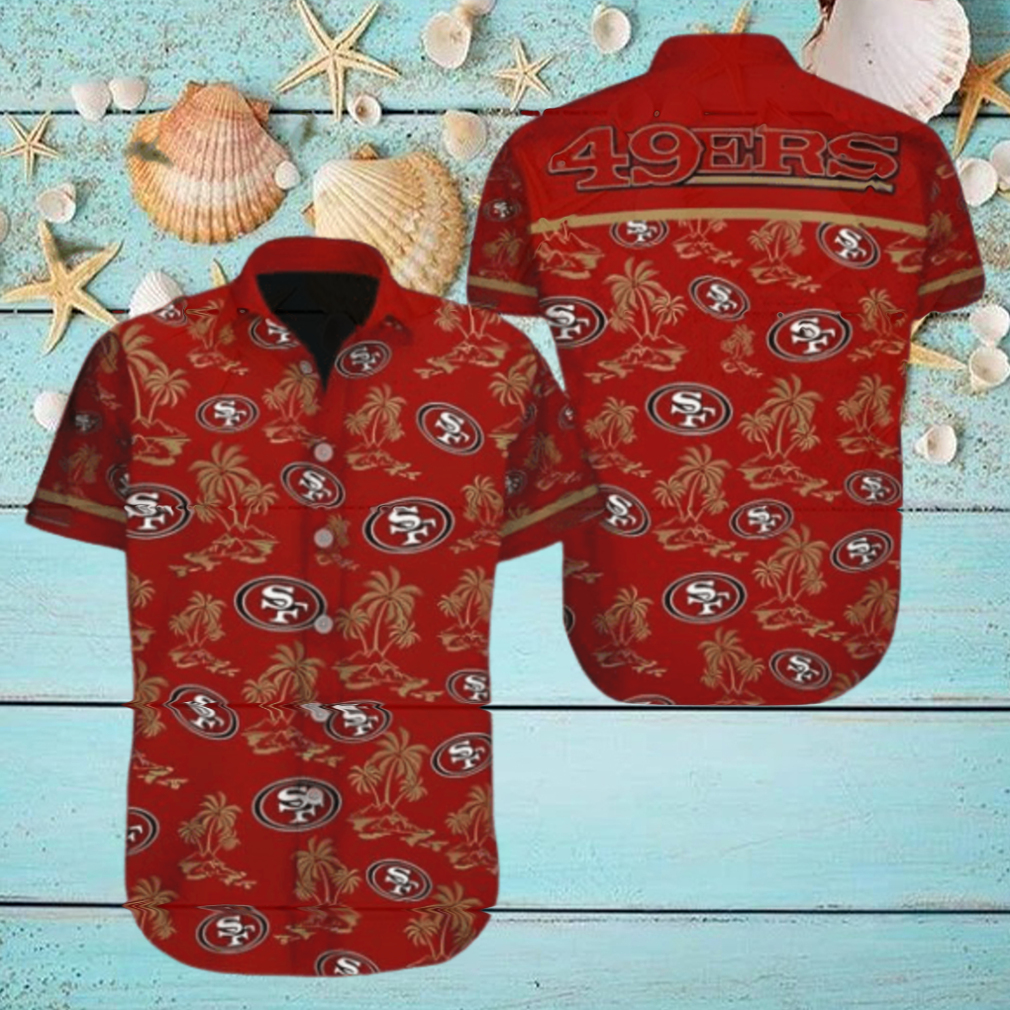 San Francisco 49ers Hawaiian Shirt Island Pattern Summer Beach Gift San Francisco 49ers Hawaiian Shirt Island Pattern Summer Beach Gift