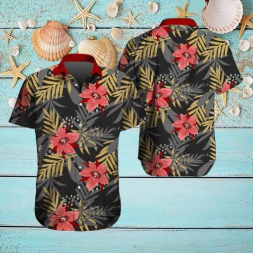 San Francisco 49ers Hawaiian Tracksuit Floral Outfits Button Shirt Beach Shorts