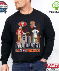 San Francisco 49ers Joe Montana x San Francisco Giants Willie Mays skyline shirt