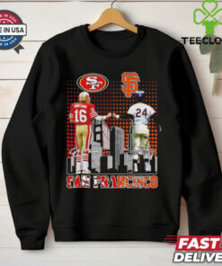 San Francisco 49ers Joe Montana x San Francisco Giants Willie Mays skyline shirt