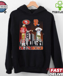 San Francisco 49ers Joe Montana x San Francisco Giants Willie Mays skyline shirt