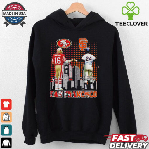 San Francisco 49ers Joe Montana x San Francisco Giants Willie Mays skyline shirt