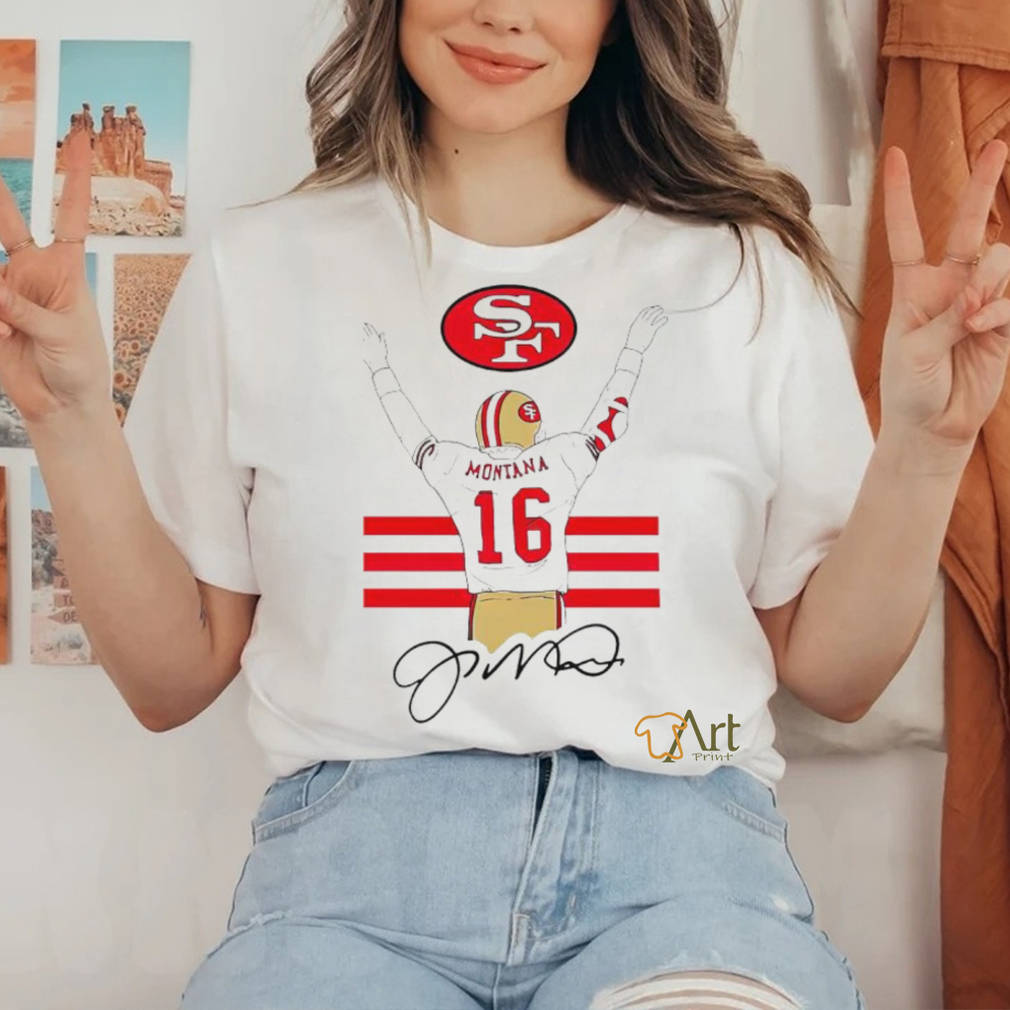 San Francisco 49ers Joseph Montana’s back 16 signature shirt San Francisco 49ers Joseph Montana’s back 16 signature shirt