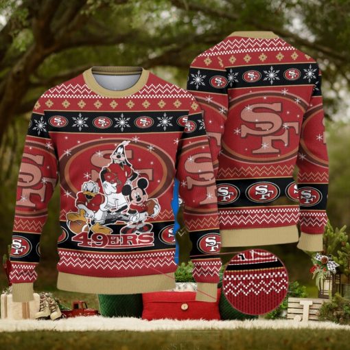 San Francisco 49ers Mickey And Friends Christmas Sweater 3D All Over Printed Ugly Christmas Sweater