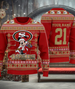 San Francisco 49ers Mickey Mouse Santa Ugly Christmas Sweater