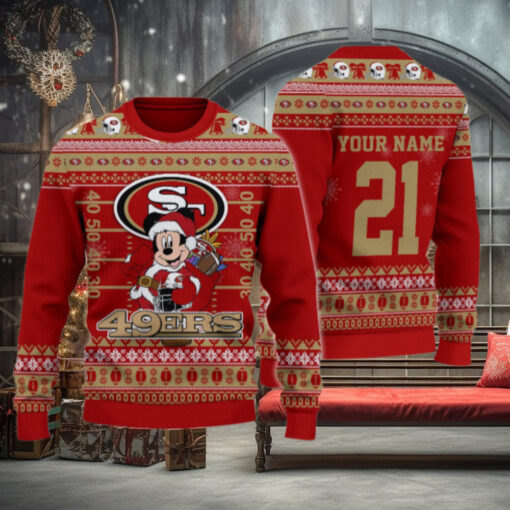 San Francisco 49ers Mickey Mouse Santa Ugly Christmas Sweater