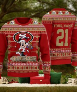 San Francisco 49ers Mickey Mouse Santa Ugly Christmas Sweater