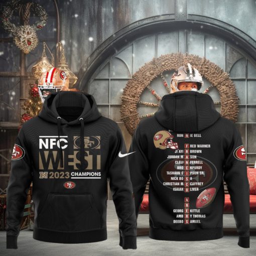 San Francisco 49ers NFC West Champions 2023 Hoodie, Longpants, Cap – Black