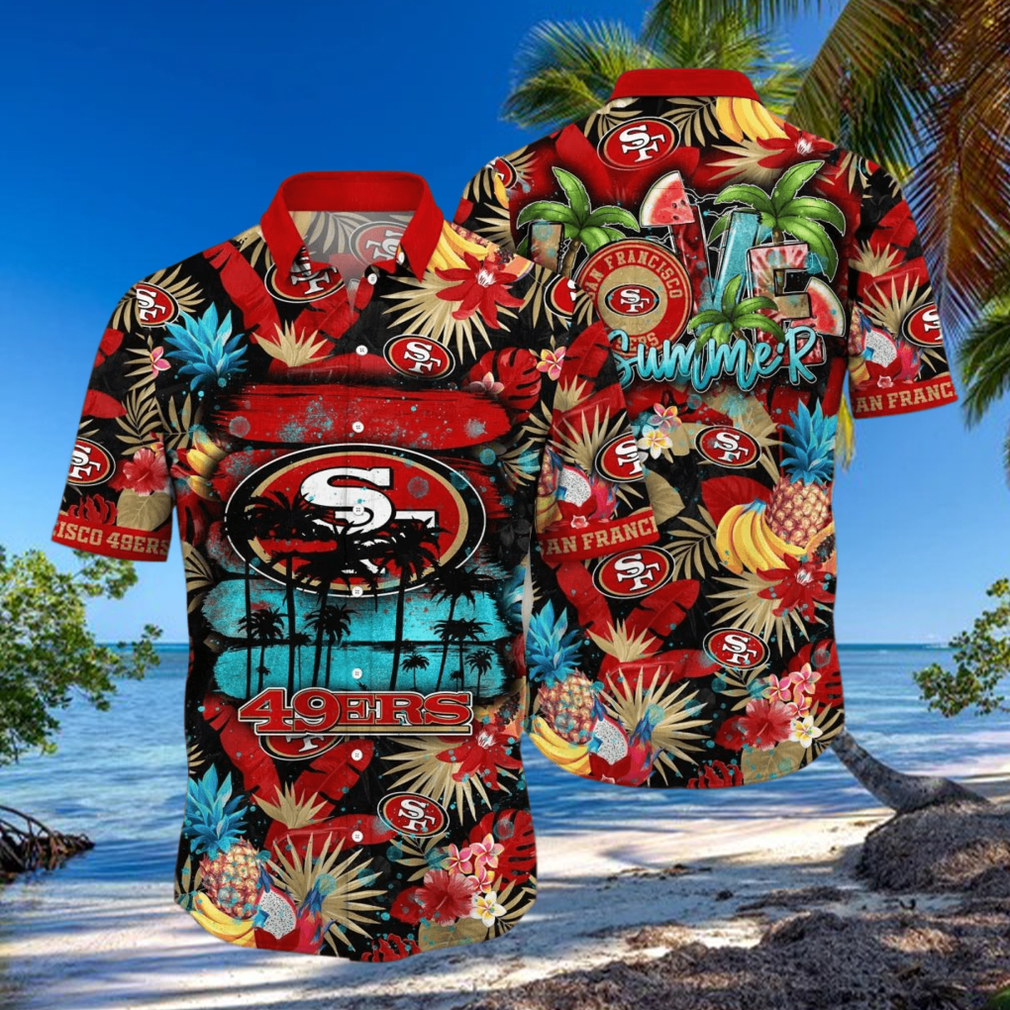 San Francisco 49ers NFL Flower Hawaiian Shirt For Men Women Great Gift For Fans San Francisco 49ers NFL Flower Hawaiian Shirt For Men Women Great Gift For Fans