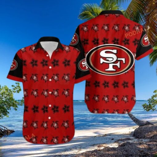 San Francisco 49ers NFL Funny Hawaiian Shirt Turtle And Flower Pattern