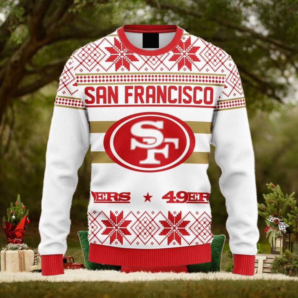 49ers Ugly Sweater White And Red San Francisco 49ers Gift