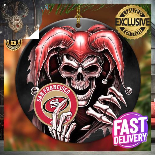 San Francisco 49ers NFL Skull Joker 2023 Holiday Gifts Christmas Decorations Ornament