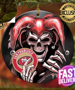 San Francisco 49ers NFL Skull Joker 2023 Holiday Gifts Christmas Decorations Ornament