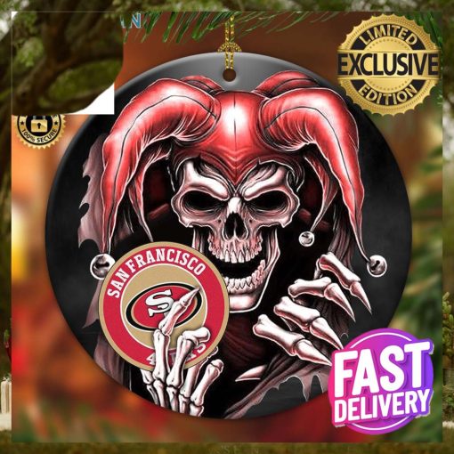 San Francisco 49ers NFL Skull Joker 2023 Holiday Gifts Christmas Decorations Ornament