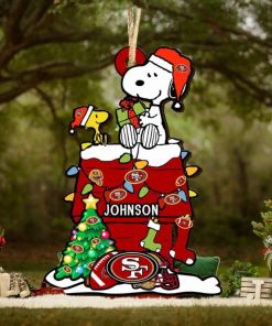 San Francisco 49ers NFL Snoopy Ornament Personalized Christmas 2023 Holidays