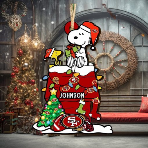 San Francisco 49ers NFL Snoopy Ornament Personalized Christmas 2023 Holidays