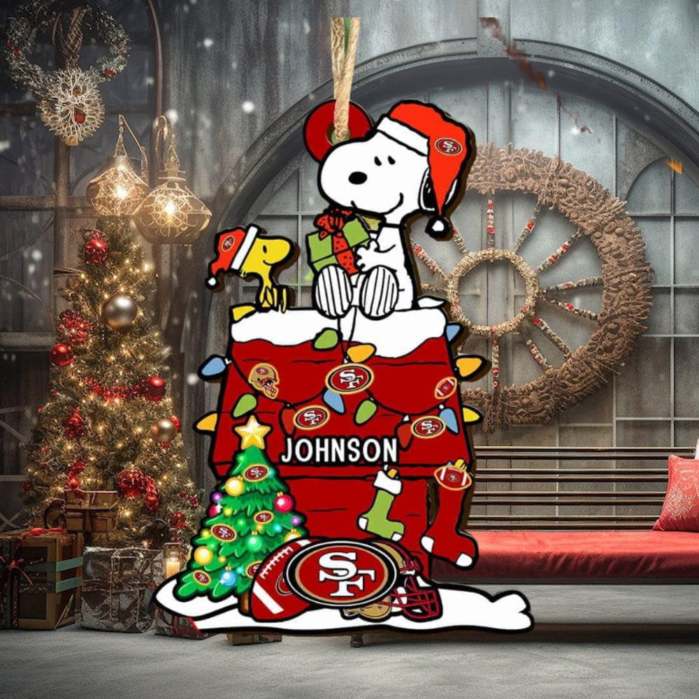 San Francisco 49ers NFL Snoopy Ornament Personalized Christmas 2023 Holidays San Francisco 49ers NFL Snoopy Ornament Personalized Christmas 2023 Holidays