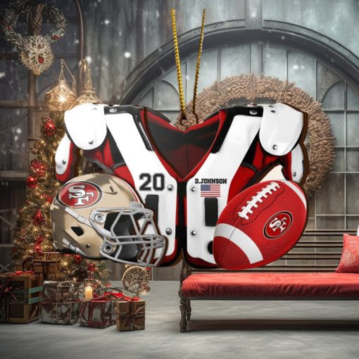 San Francisco 49ers NFL Sport Ornament Custom Your Name And Number