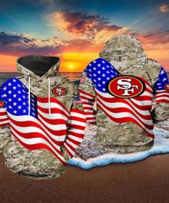 San Francisco 49ers NFL US Flag Camo Veteran Team 3D Printed Hoodie