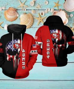 San Francisco 49ers NFL US Flag Skull Team 3D Printed Hoodie