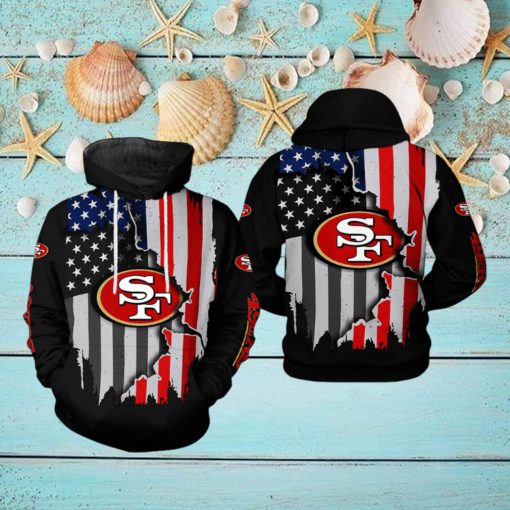 San Francisco 49ers NFL US Flag Team 3D Printed Hoodie Ver 1