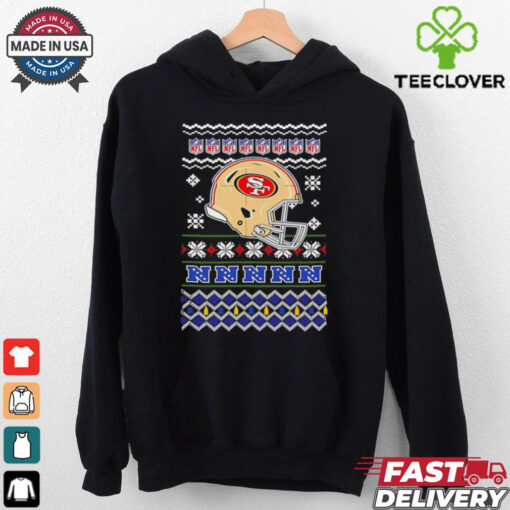 San Francisco 49ers NFL football Christmas helmet shirt