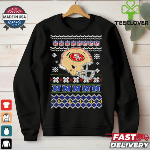 San Francisco 49ers NFL football Christmas helmet shirt