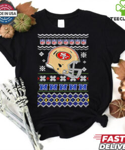 San Francisco 49ers NFL football Christmas helmet shirt
