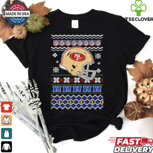 San Francisco 49ers NFL football Christmas helmet shirt