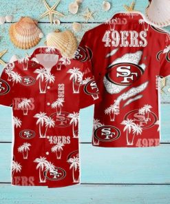 San Francisco 49ers Palm Tree Pattern Hawaiian Shirt For Men And Women Gift Beach Holiday