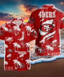 San Francisco 49ers Palm Tree Pattern Hawaiian Shirt For Men And Women Gift Beach Holiday