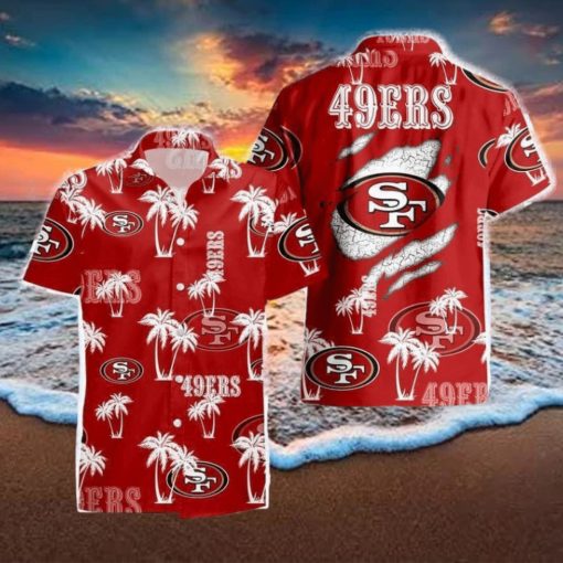 San Francisco 49ers Palm Tree Pattern Hawaiian Shirt For Men And Women Gift Beach Holiday